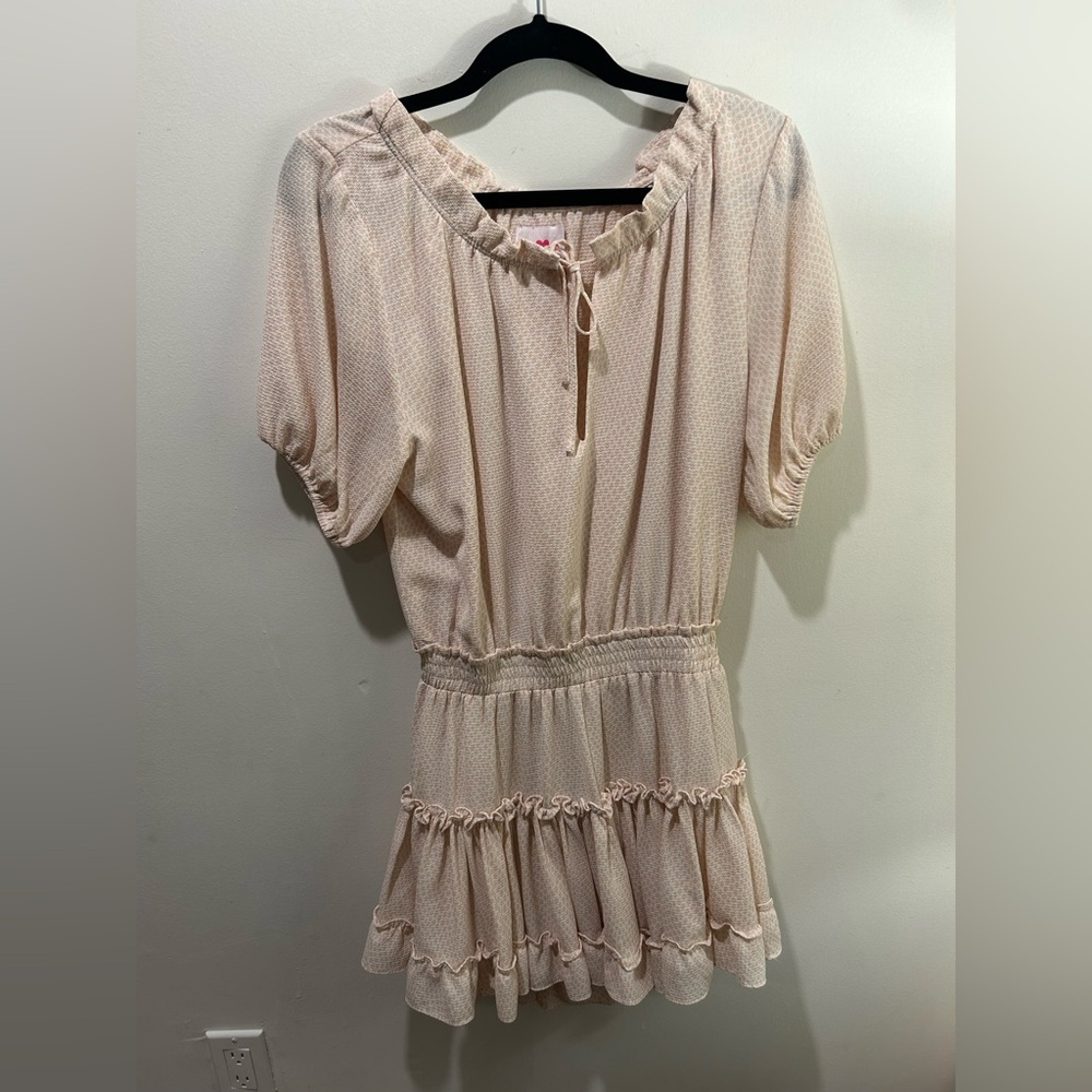 BuddyLove Ray Elastic Waist Light Pink Print Dress